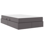 vidaXL Lit avec rangement et matelas avec matelas Gris 120 x 200 cm