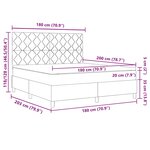 Lit à ressorts vidaXL avec matelas gris foncé super king en velours