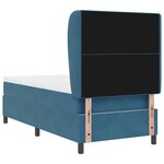 vidaXL Lit à ressorts avec matelas Bleu foncé 190 x 90 cm Velours