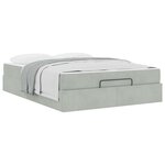 vidaXL Cadre de lit avec matelas avec matelas 2 Pièces Gris clair Velours