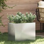vidaXL Cache-pot de jardin Argent 50 x 32 x 40 cm Acier galvanisé