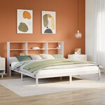 vidaXL Lit bibliothèque sans matelas blanc 180x200 cm bois pin massif
