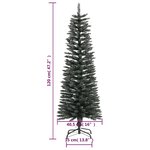 vidaXL Sapin de Noël artificiel mince avec support Vert 120 cm PVC