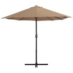 vidaXL Parasol d'extérieur et poteau en aluminium 460 x 270 cm Taupe