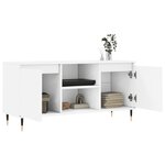 vidaXL Meuble TV blanc 104x35x50 cm bois d'ingénierie