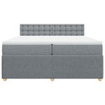 vidaXL Sommier à lattes de lit avec matelas Gris clair 200x200cm Tissu