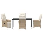 vidaXL Ensemble de salle à manger pour jardin 5 Pièces Beige Poly rotin