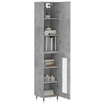 vidaXL Buffet haut Gris béton 34 5x34x180 cm Bois d'ingénierie