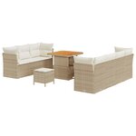 vidaXL Ensemble de canapé de jardin avec coussin 10 Pièces beige et crème