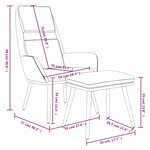 vidaXL Chaise de relaxation avec tabouret Gris clair Tissu