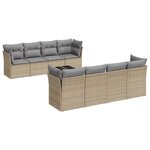 vidaXL Salon de jardin avec coussins 9 Pièces beige résine tressée