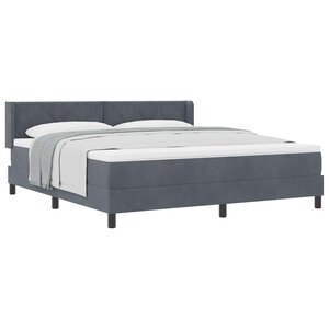 vidaXL Lit à ressorts avec matelas Gris foncé 200 x 180 cm Polyester