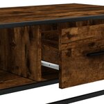 vidaXL Table basse chêne fumé 100x57x35 cm bois d'ingénierie et métal