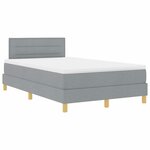 vidaXL Lit à ressorts avec matelas Gris clair 120 x 200 cm tissu