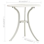 Vidaxl ensemble de bistro 3 pièces aluminium coulé blanc