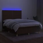 vidaXL Sommier à lattes de lit matelas et LED Marron foncé 140x200 cm