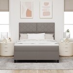 vidaXL Lit à ressorts avec matelas et LED - Taupe 160 x 200 cm Tissu