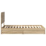 vidaXL Lit de Rangement Chêne Sonoma 75 x 190 cm Bois d'ingénierie