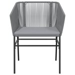 vidaXL Chaises de jardin lot de 2 avec coussins gris résine tressée