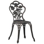 vidaXL Chaises de bistro lot de 2 Bronze Aluminium coulé