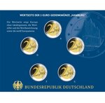 Coffret 5 pièces 2 euro commémoratives Allemagne 2023 BE – Philharmonie de l'Elbe (les 5 ateliers A, D, F, G et J)