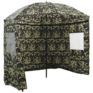 vidaXL Umbrella de pêche 228 x 204 cm Polyester Oxford Camouflage