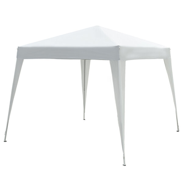 Tonnelle barnum de jardin pop-up pliant 2 4L x 2 4l x 2 5H m acier polyester imperméabilisé anti UV avec sac de transport blanc