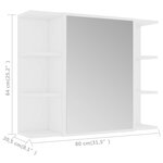 vidaXL Armoire à miroir de salle de bain Blanc Bois d’ingénierie