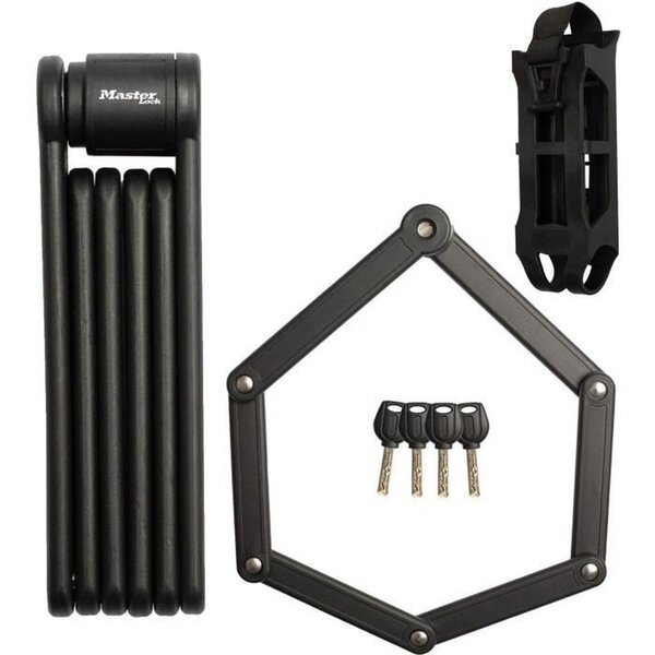 Antivol Vélo Pliable 8335EURDPRO acier trempé 4 Clés support inclus