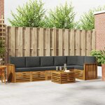 vidaXL Ensemble de canapé d'angle 7 Pièces Naturel et Anthracite