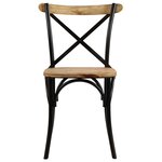 vidaXL Chaises à dossier croisé lot de 2 noir bois de manguier solide