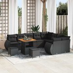 vidaXL Ensemble de canapé de jardin 12 Pièces Noir polyrotin