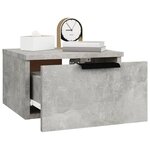 vidaXL Table de chevet murale Gris béton 34x30x20 cm