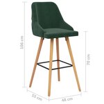 vidaXL Tabourets de bar lot de 2 vert foncé velours