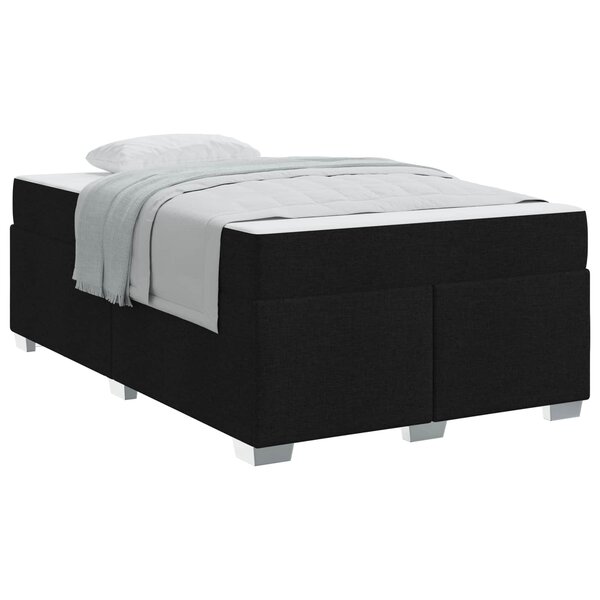 vidaXL Cadre de lit avec matelas Noir 120 x 200 cm tissu