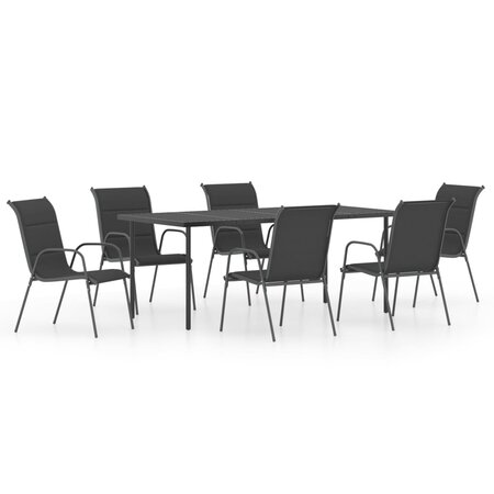 vidaXL Mobilier de salle à manger d'extérieur 7 Pièces Acier Anthracite