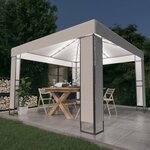 vidaXL Tonnelle avec double toit et lumières LED 3x3 m Blanc