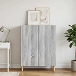 vidaXL Buffet Sonoma gris 66 x 34 5 x 90 cm Bois d'ingénierie