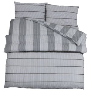 vidaXL Ensemble de housse de couette Gris 200x220 cm Coton
