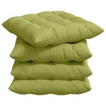vidaXL Coussins de siège 4 pc Tissu Vert clair 40 x 40 x 6 cm