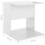 vidaXL Table d'appoint Blanc brillant 45x45x48 cm Aggloméré