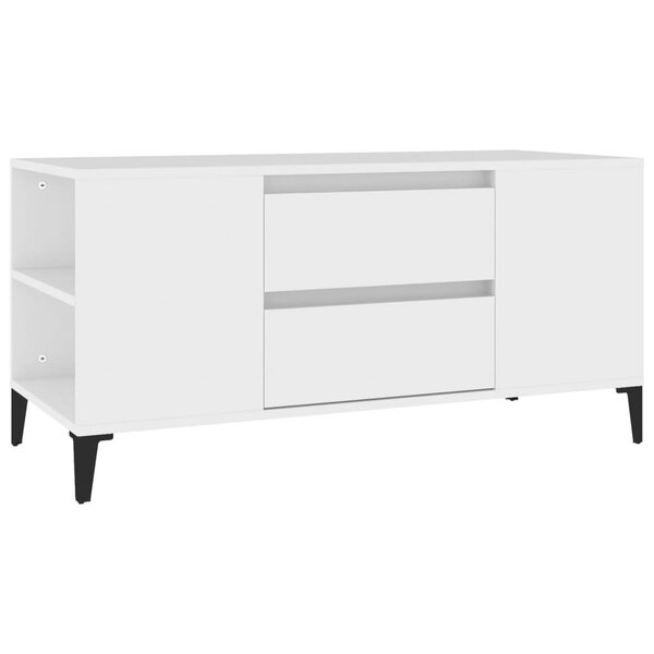 vidaXL Meuble TV Blanc 102x44 5x50 cm Bois d'ingénierie