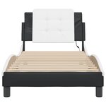 vidaXL Cadre de lit avec LED sans matelas noir et blanc 90x200 cm
