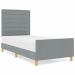 vidaXL Cadre de lit avec tête de lit Gris clair 80 x 200 cm tissu
