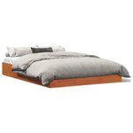 vidaXL Cadre de lit sans matelas cire marron 140x190cm bois pin massif