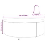 vidaXL Housse pour meubles 279 x 279 x 105 cm Tissu Oxford 210D Rond