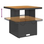 vidaXL Salon de jardin 7 Pièces avec coussins Noir Résine tressée
