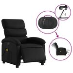 vidaXL Fauteuil de massage inclinable électrique noir similicuir