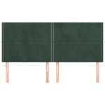 vidaXL Tête de lit Vert foncé 200x5x118/128 cm Velours