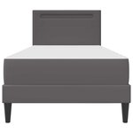 vidaXL Cadre de lit avec bandes LED Gris 90 x 200 cm Simili cuir